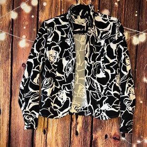 Coldwater Creek Monochrome Floral Jacket